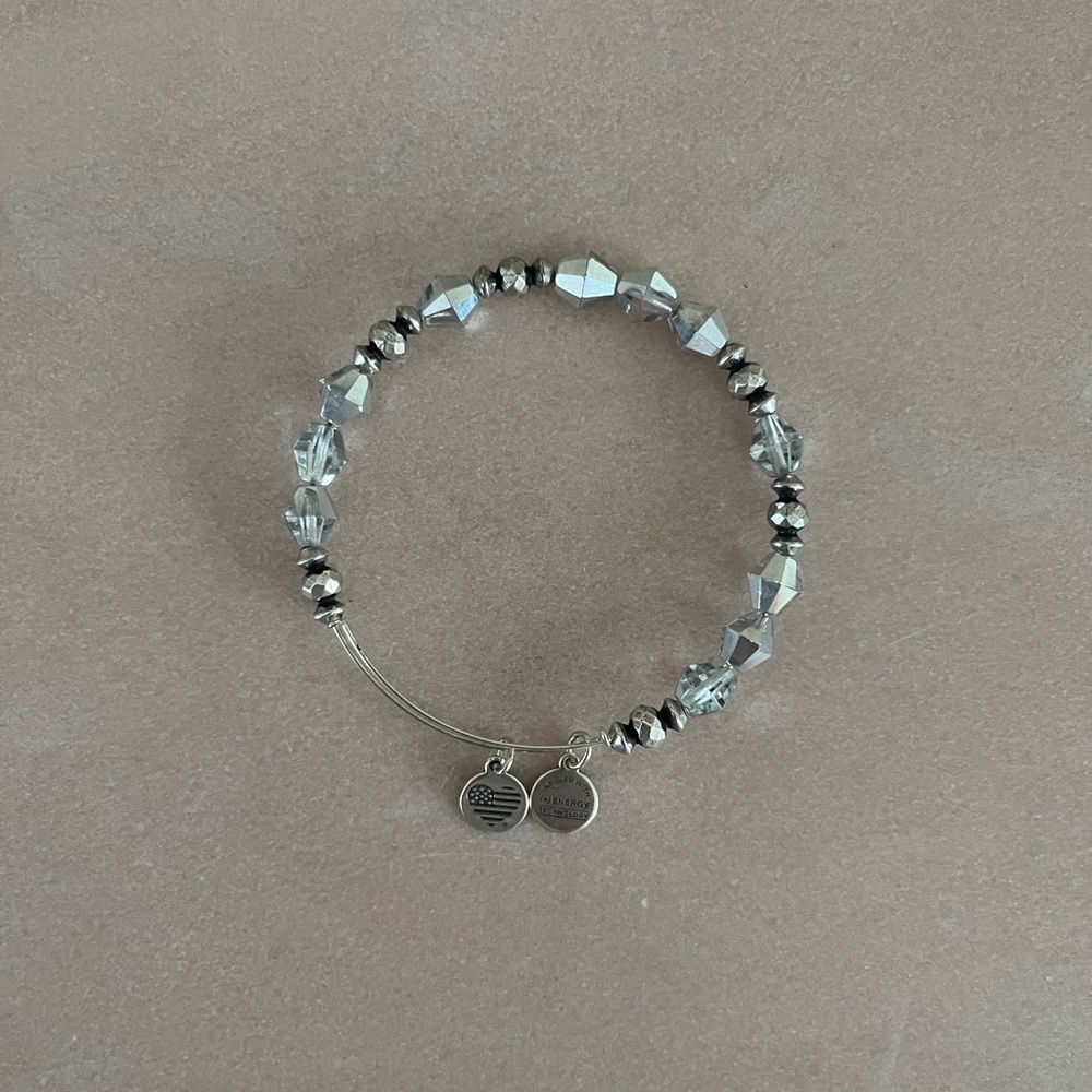 Alex and Ani Expandable Silver and Crystal Beaded Bracelet